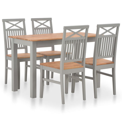 Maison Madeleine -  5 Piece Dining Set Solid Oak Wood